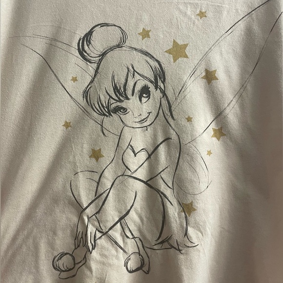Disney Like New Womens Tinkerbell Shirt 2X 2xL XXL. Gold metallic accents, EUC - Picture 2 of 4